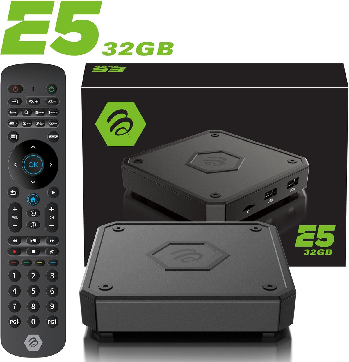 BuzzTV E5 Android 11 TV Box | 4K Ultra HD Entertainment Device | 2GB RAM | 32GB Storage | Quad-Core Processor | Dual-Band Wi-Fi | Bluetooth 5.0